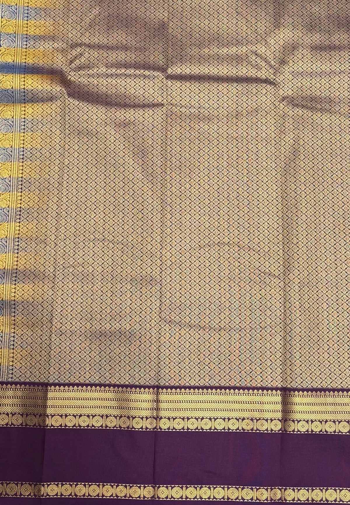 Budget Kanchipuram Saree-Ms Blue with Contrast Border
