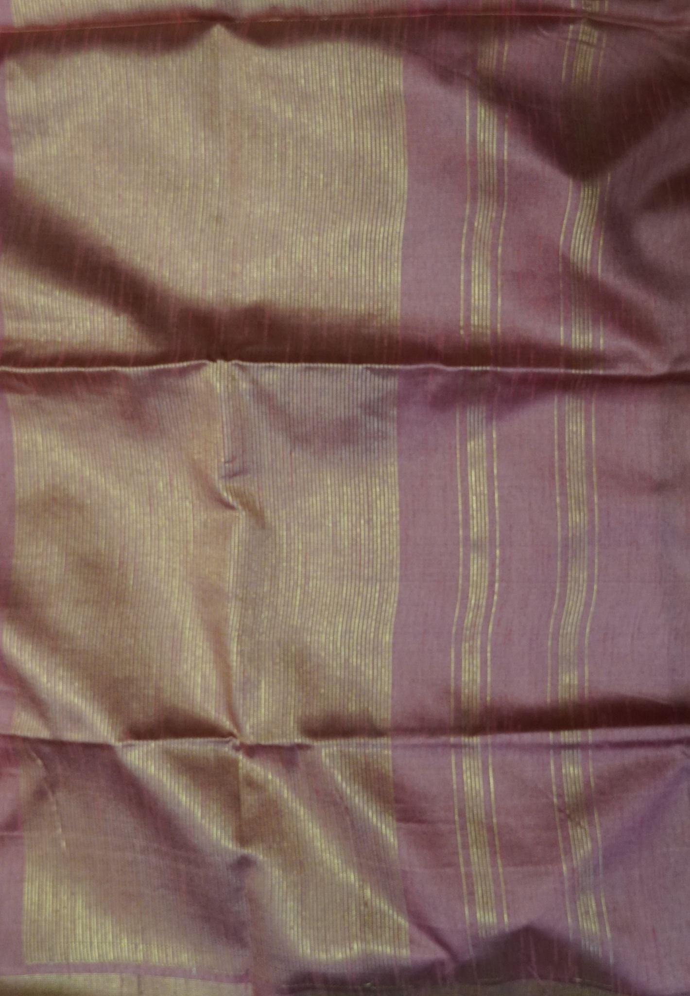 Semi Raw Silk Saree-Pale Orange in Checked Zari