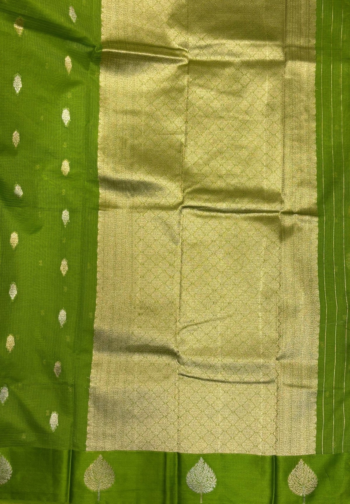 Art Silk Kota Saree-Light Green In Geometric Zari Brocade Border