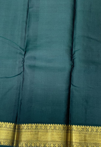 Pure Silk Saree – Pinkish Orange with Green Border