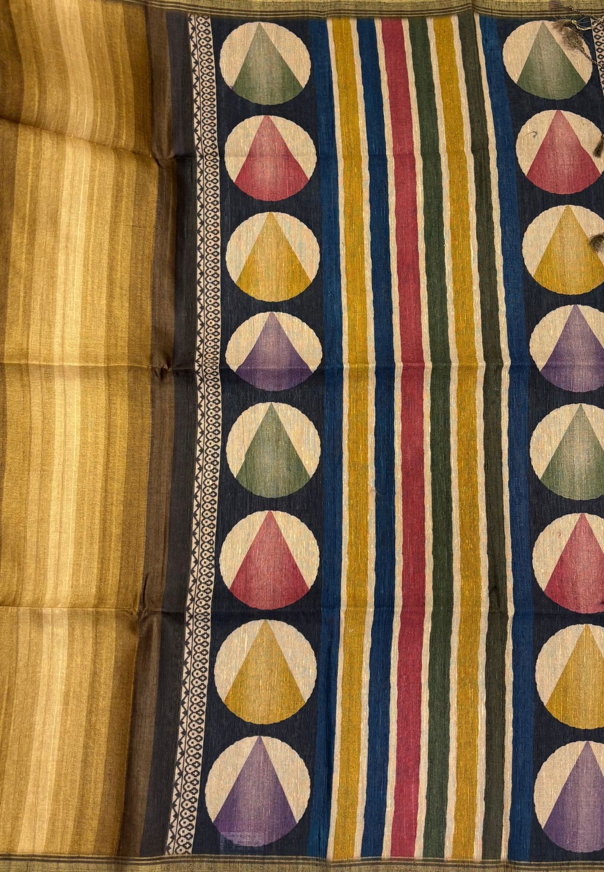 Matka Tussar saree -Mehndi Green