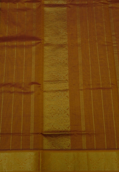 Pure Silk Cotton Saree-Manthulir Green-Turmeric Yellow Zari Emboss With Contrast Border