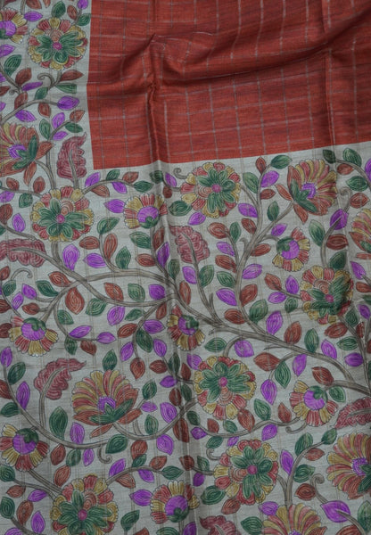 Semi Tussar Saree-Honey