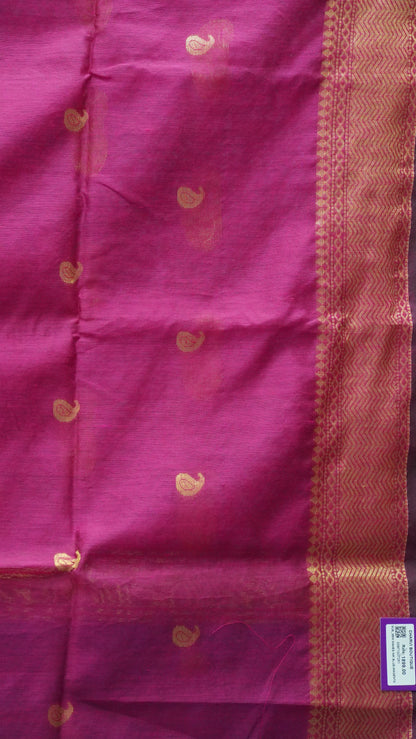 Maheswari Cotton Saree Manga Butta-Ink Blue