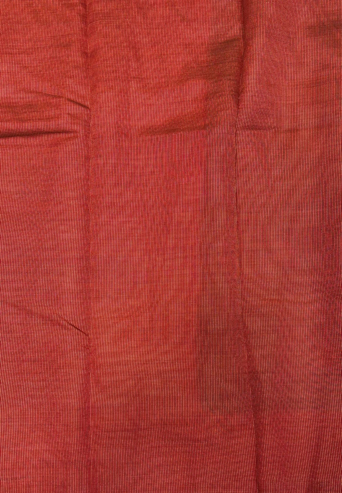 Semi Tussar Saree-Navy in Traditional Floral Zari Stripe with Contrast Border