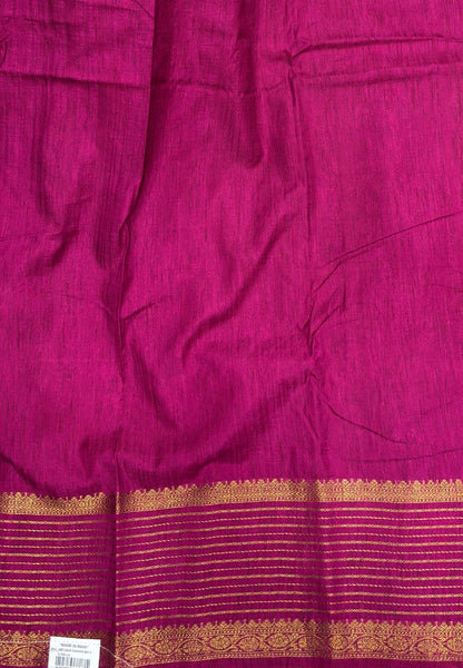 Raw Silk Saree-Grey With Contrast Border