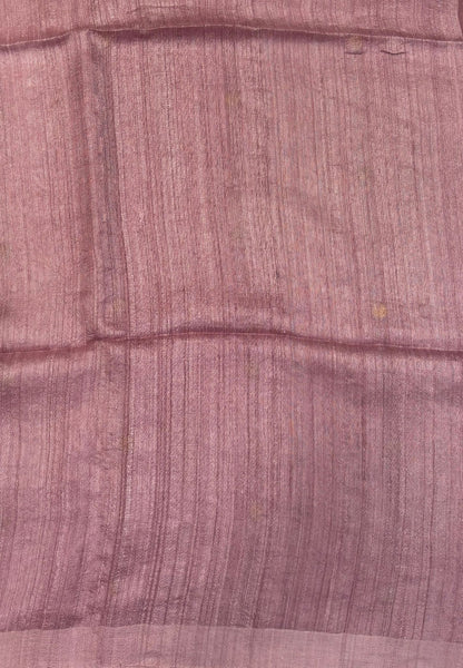 Pure Moonga Cotton Saree-Mauve in Coin Butta with Striped Border