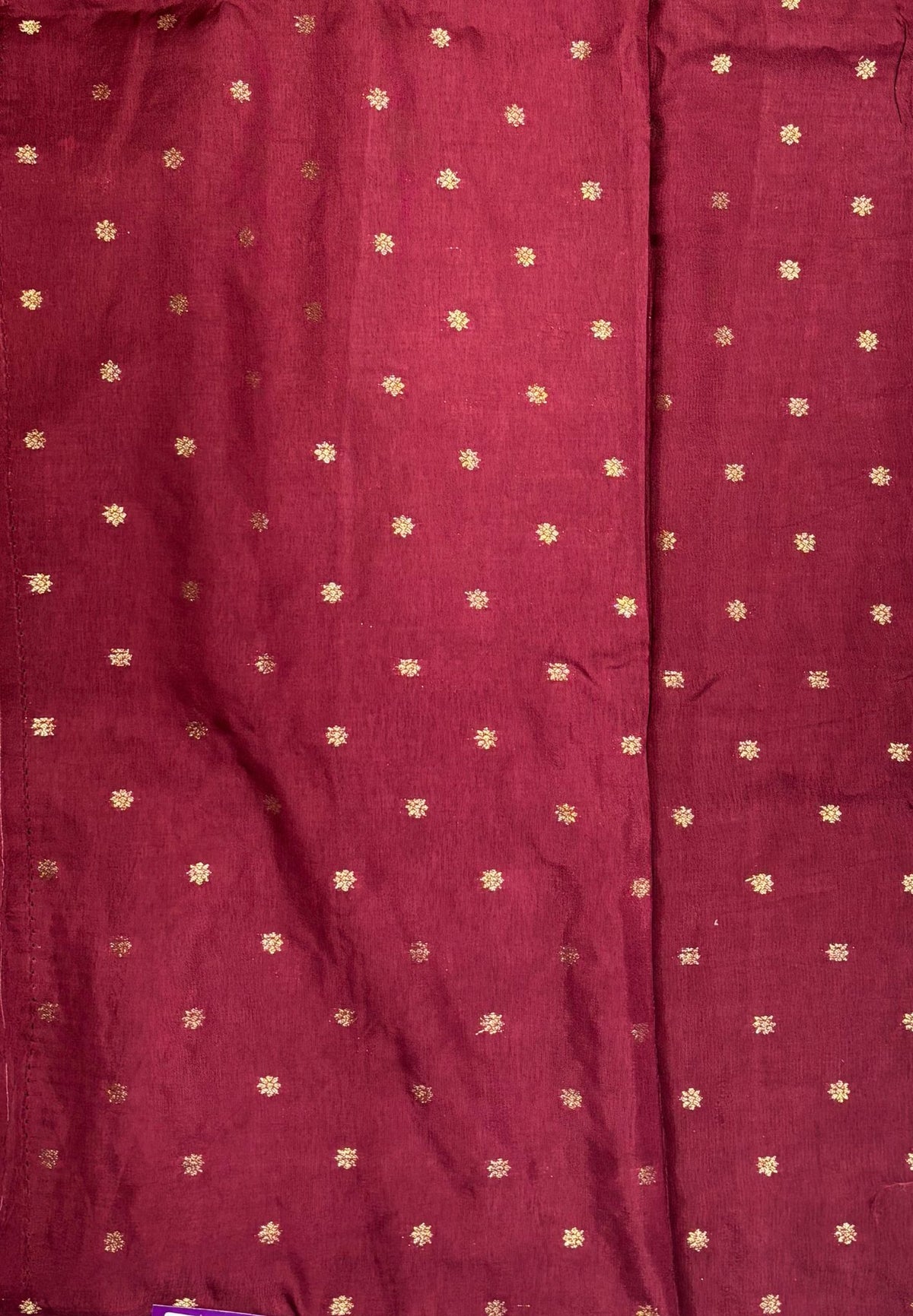 Satin Crepe Saree-Maroon In Komatha Floral Border