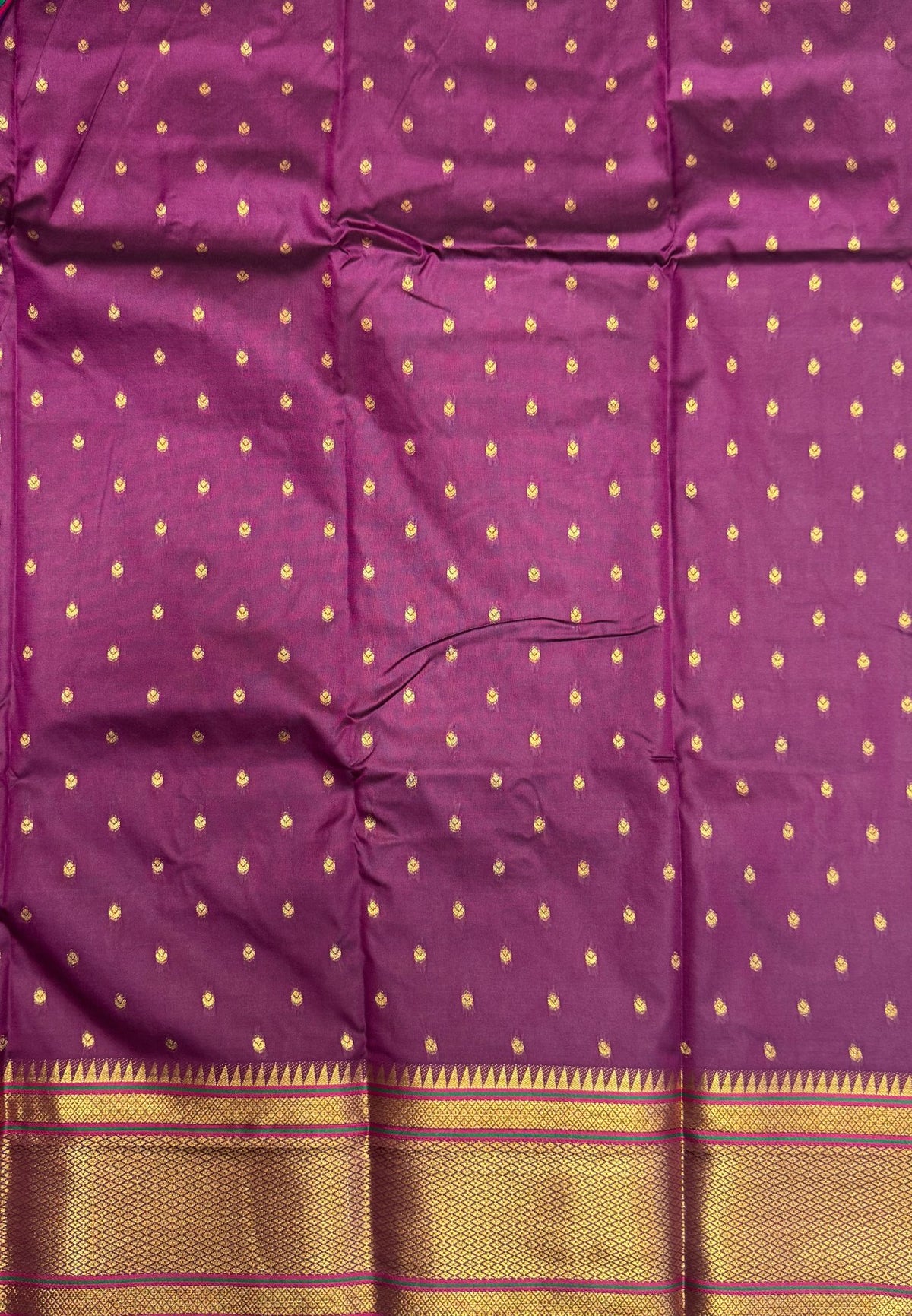 Traditional Peacock Floral Brocade Border - Wine