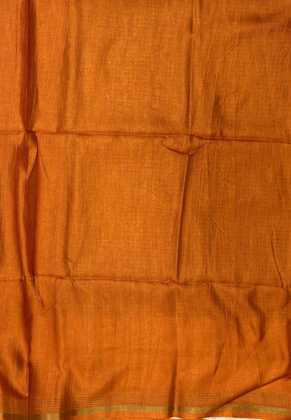 Semi Tussar Saree-Olive Green with Podi Kattam