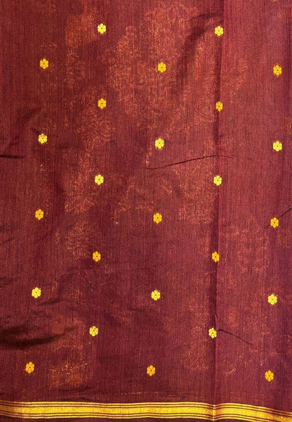 Gaji Silk Saree-Blue In Warli Tree & Elephant With Contrast Border