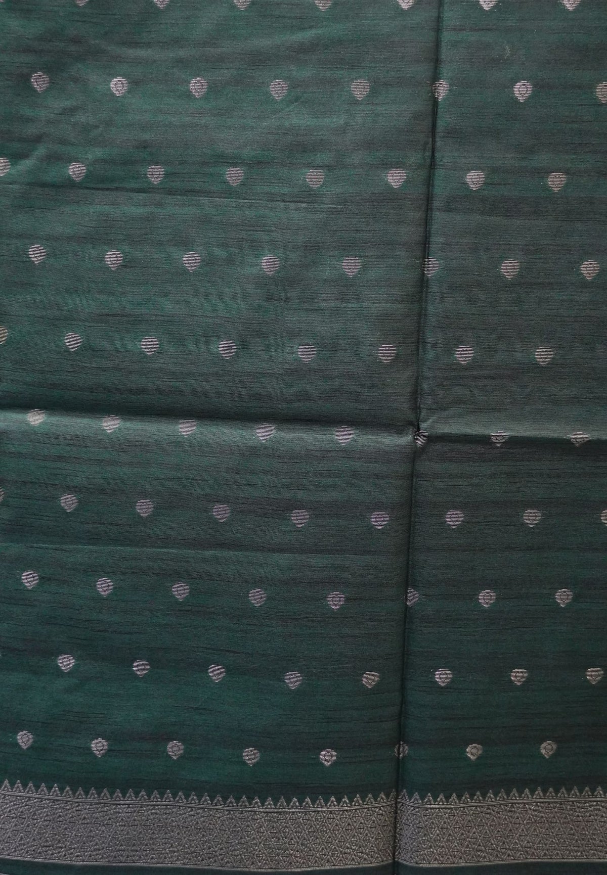 Semi Raw Silk Saree-Purple in Antique Silver Zari Butta with Tower Border