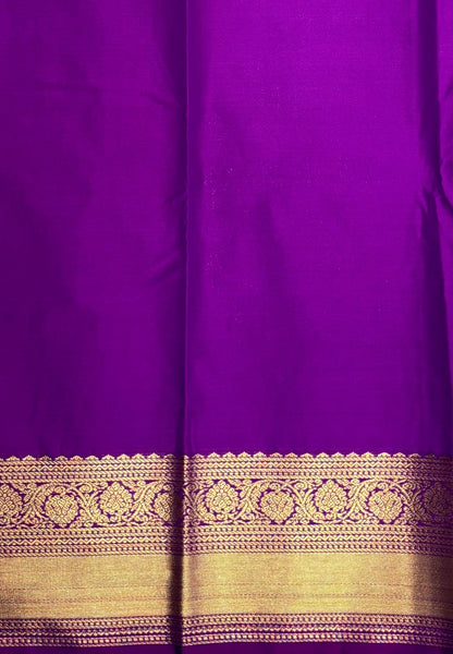 Budget Kanchipuram Saree-Ramar Green with Contrast Border