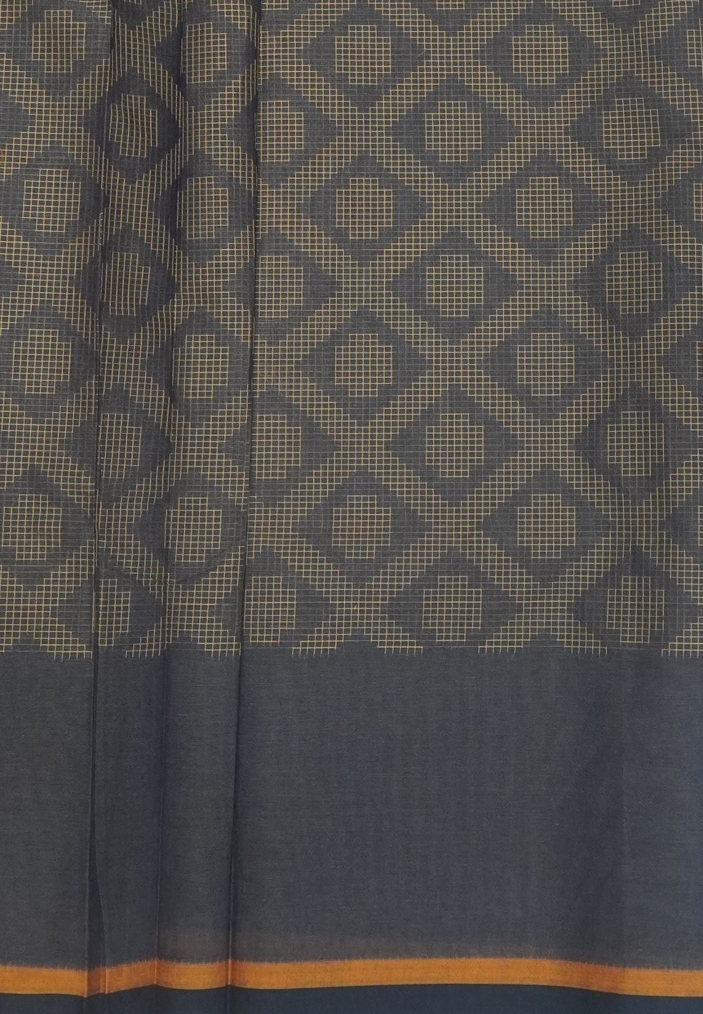 Cotton Saree-Greyish Blue in Thread Work