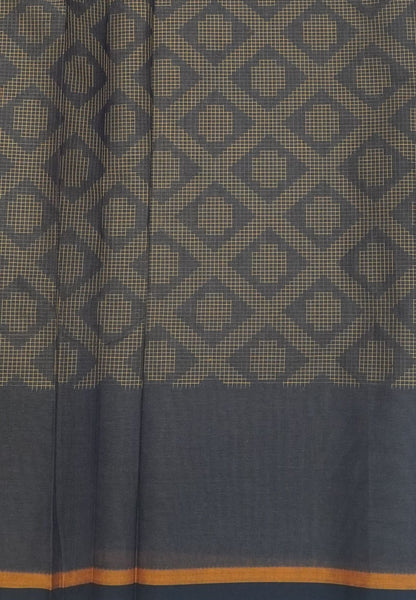 Cotton Saree-Greyish Blue in Thread Work