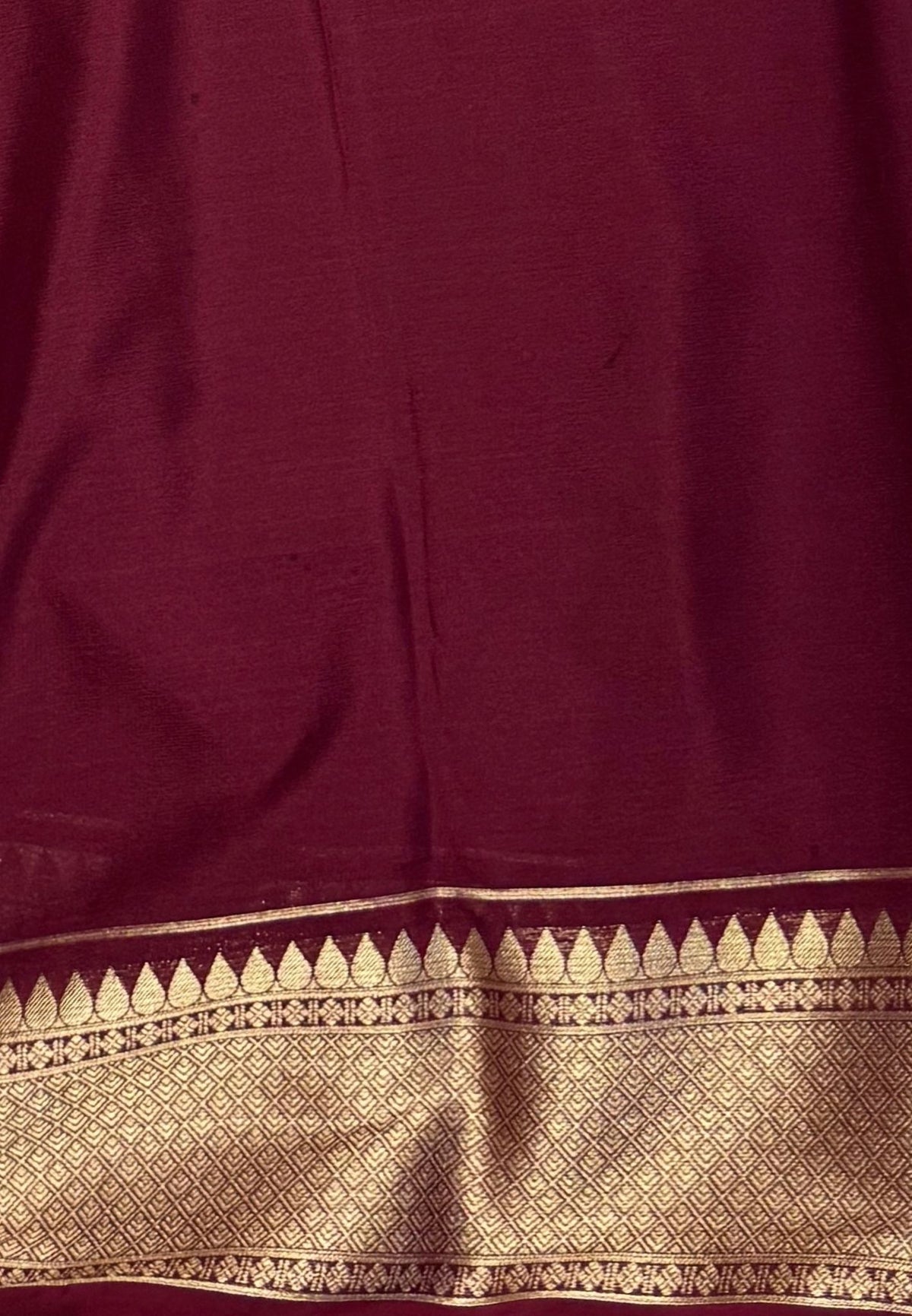 Art Mysore Silk Saree-Ramar Blue-Maroon In Floral Zari With Contrast Border