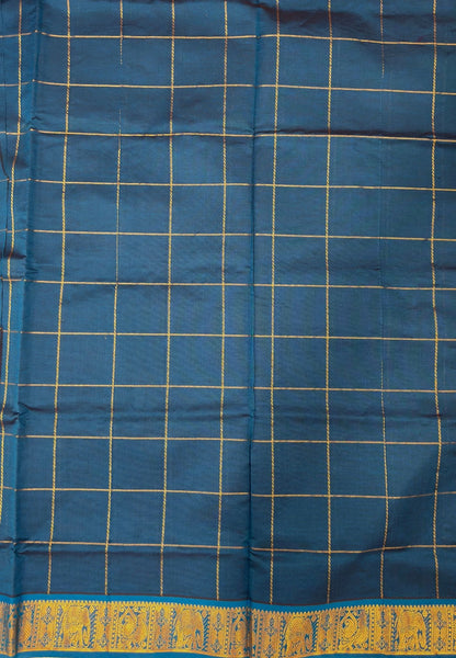Silk Cotton Saree-Dark Purple with Annapakshi Butta and Border