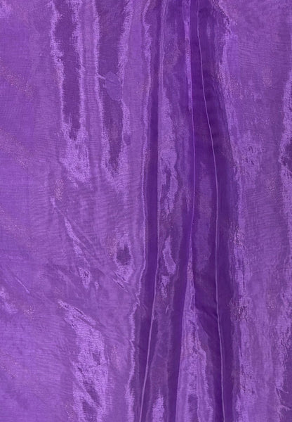 Banarasi Crepe Saree-Lavender In Deer Motif Zari Border