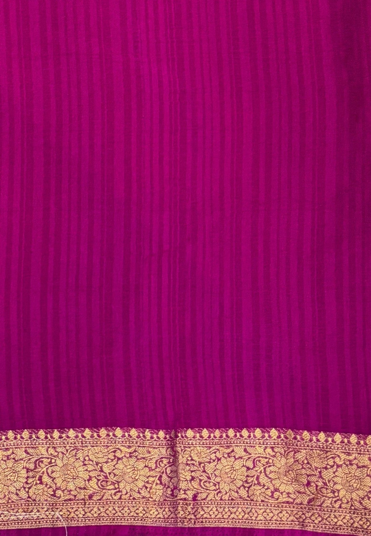Banarasi Georgette Saree-Purple with Mini Leaf Butta and Zari Border