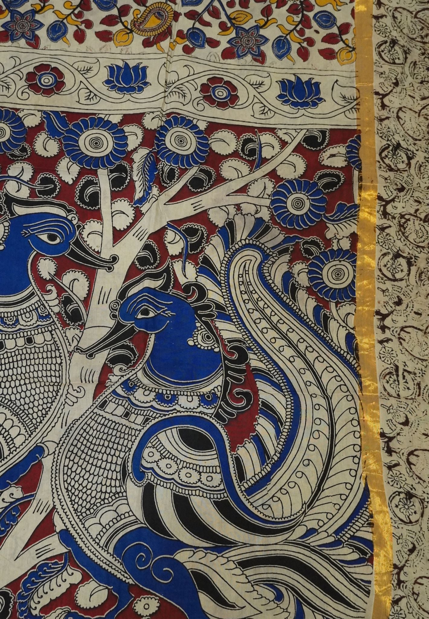 Kalamkari Silk Saree - Beige