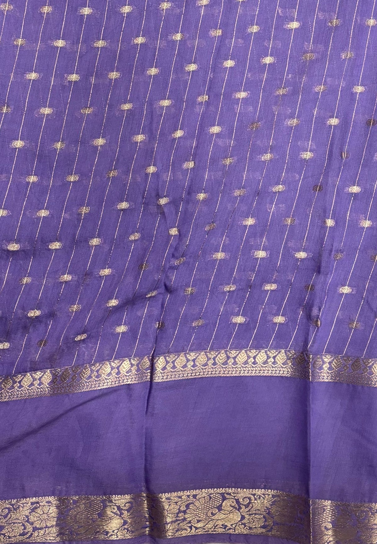 Banarasi Tussar Saree-Voilet in Retpet Zari Border
