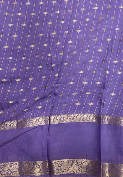 Banarasi Tussar Saree-Voilet in Retpet Zari Border