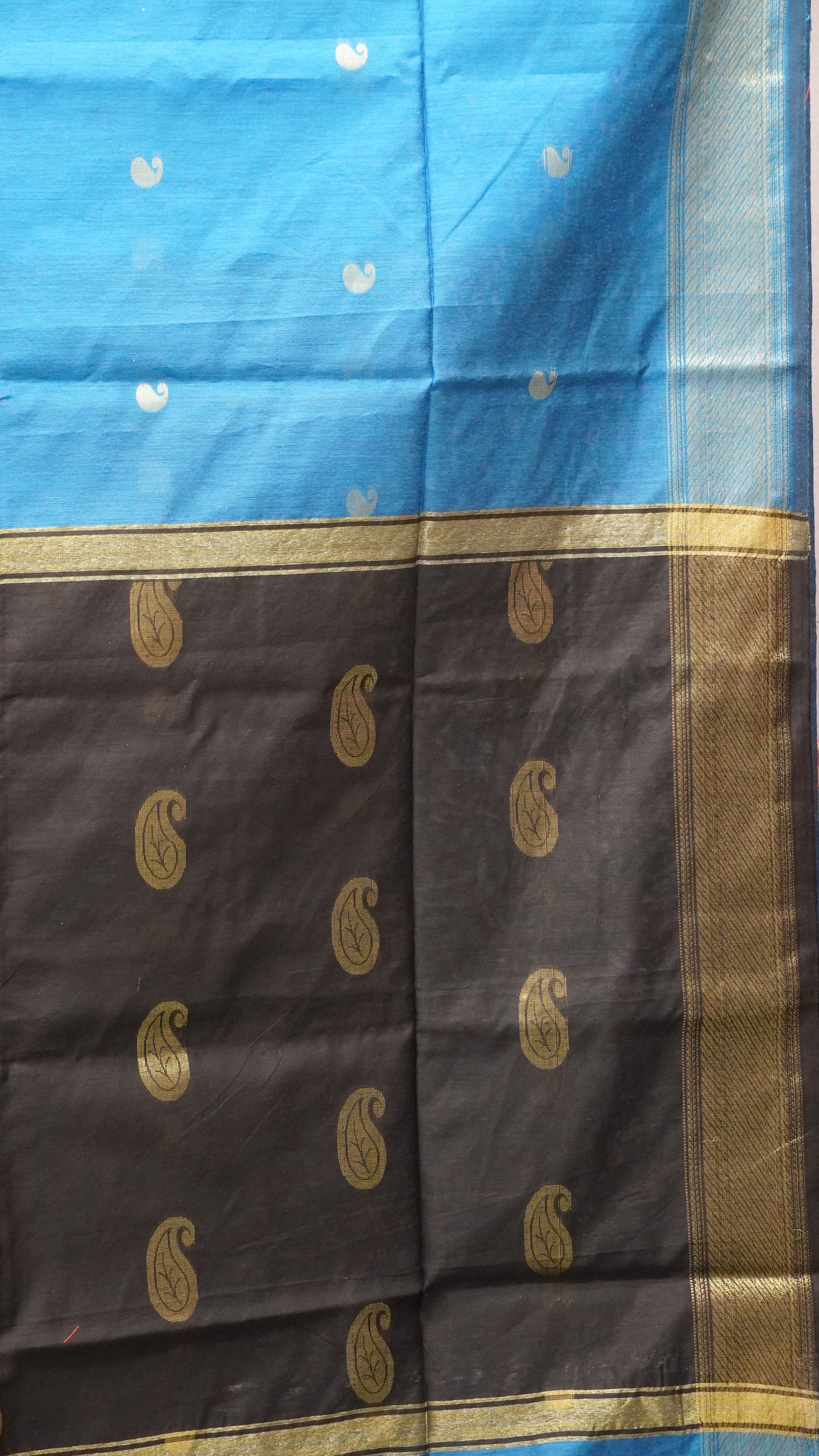 Maheswari Cotton Saree Manga Butta-Blue