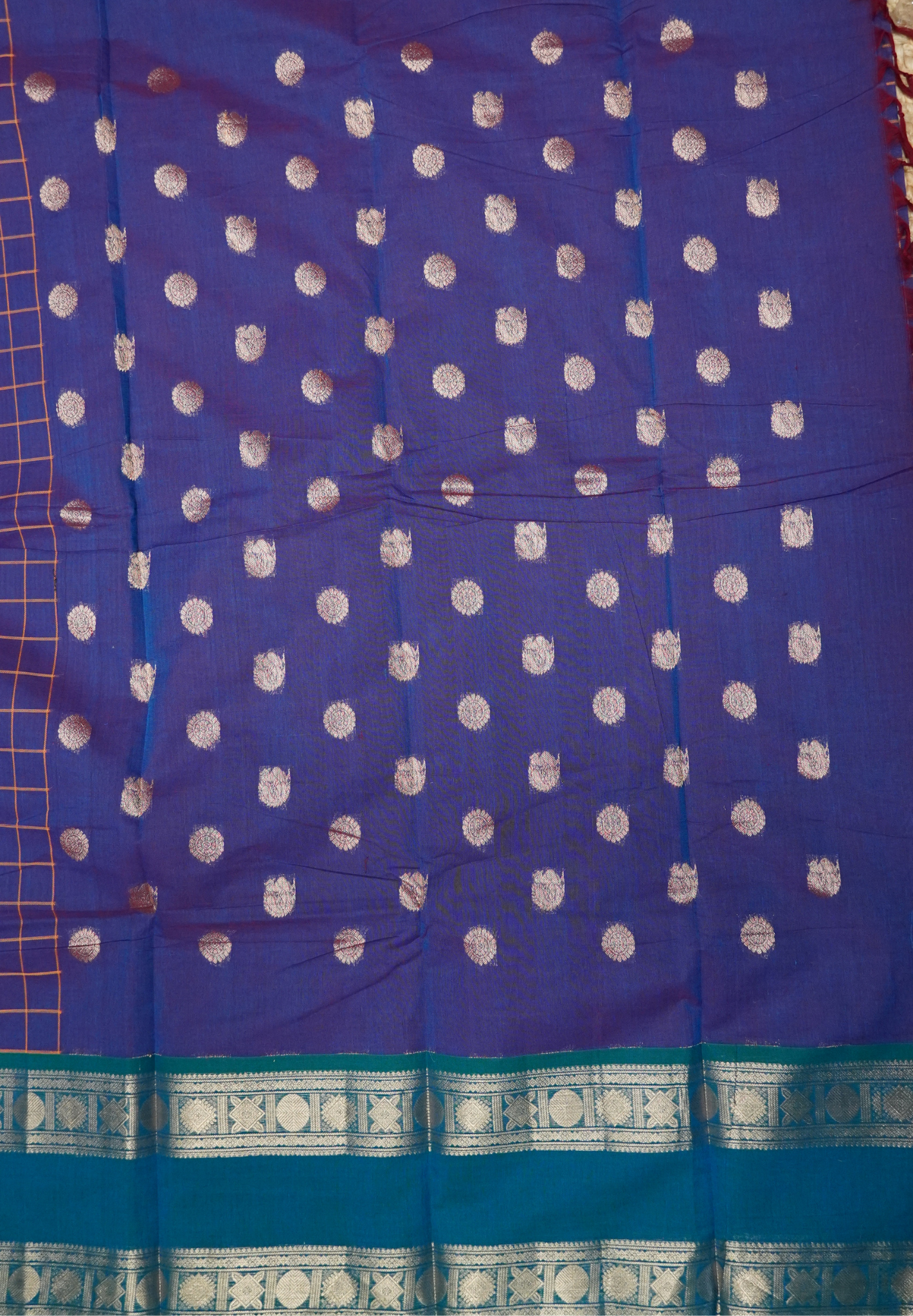 Chettinadu Cotton Saree-Bluish Purple