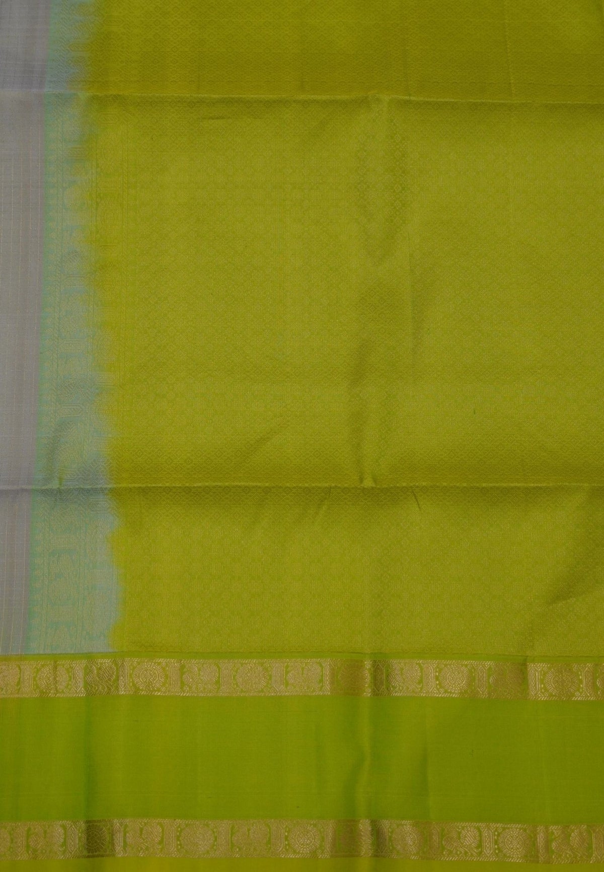 Pure Kanchipuram Silk Saree-Beige in Zari Checks with Contrast Rettapet Border