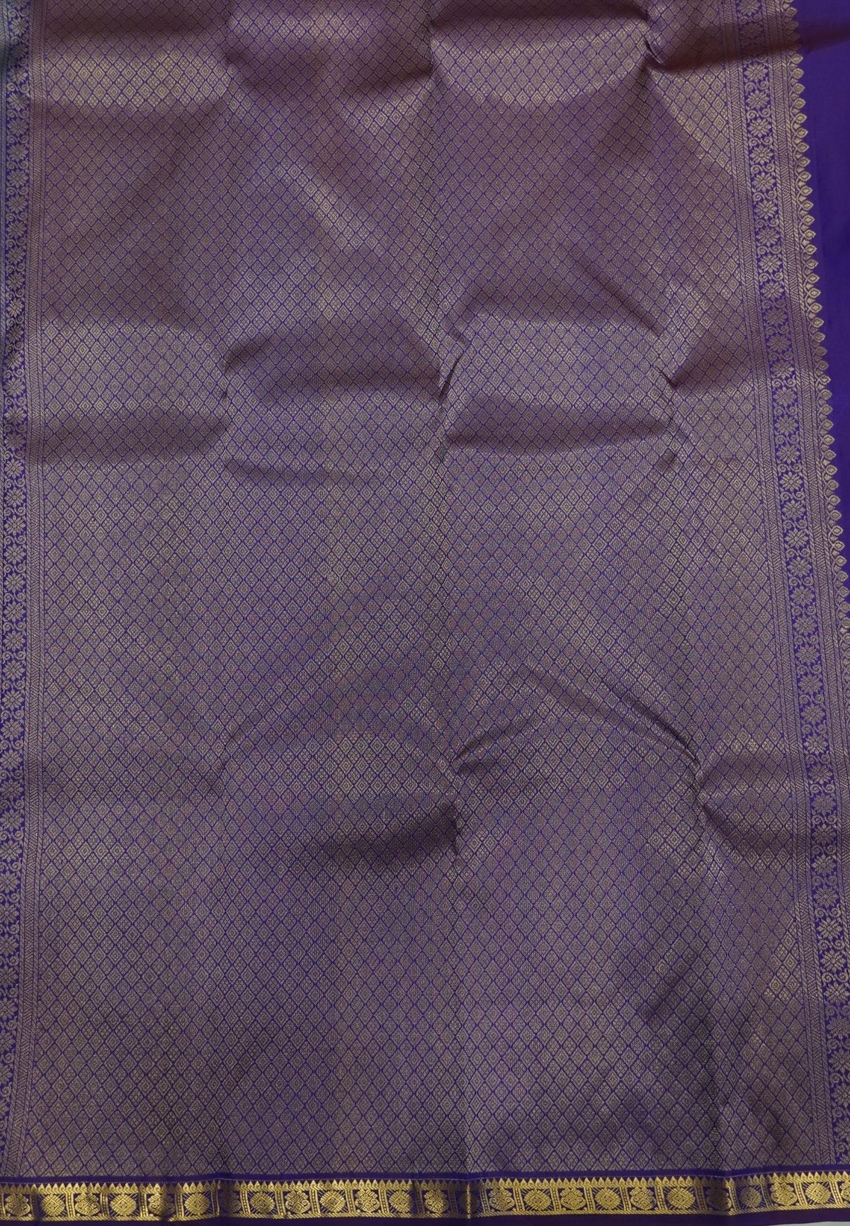 Pure Kanchipuram Silk Saree-Ms Blue with Small Border