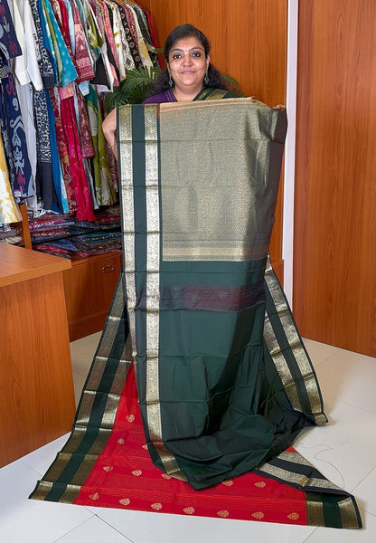 Budget Kanchipuram Silk Saree-Red