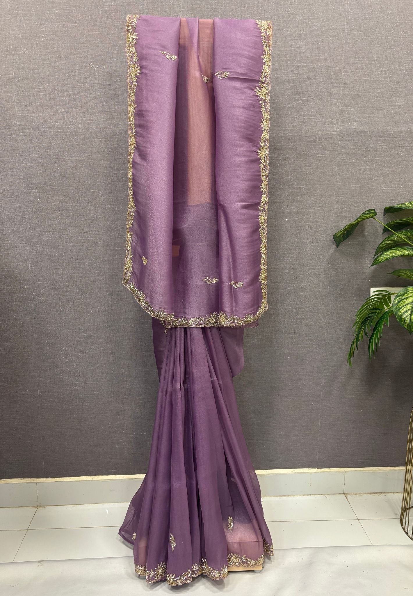 Designer Saree-Purple