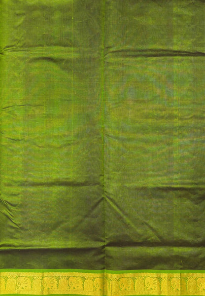 Silk Cotton Saree–Purple-Light Green in Mini Buttas with Contrast Border