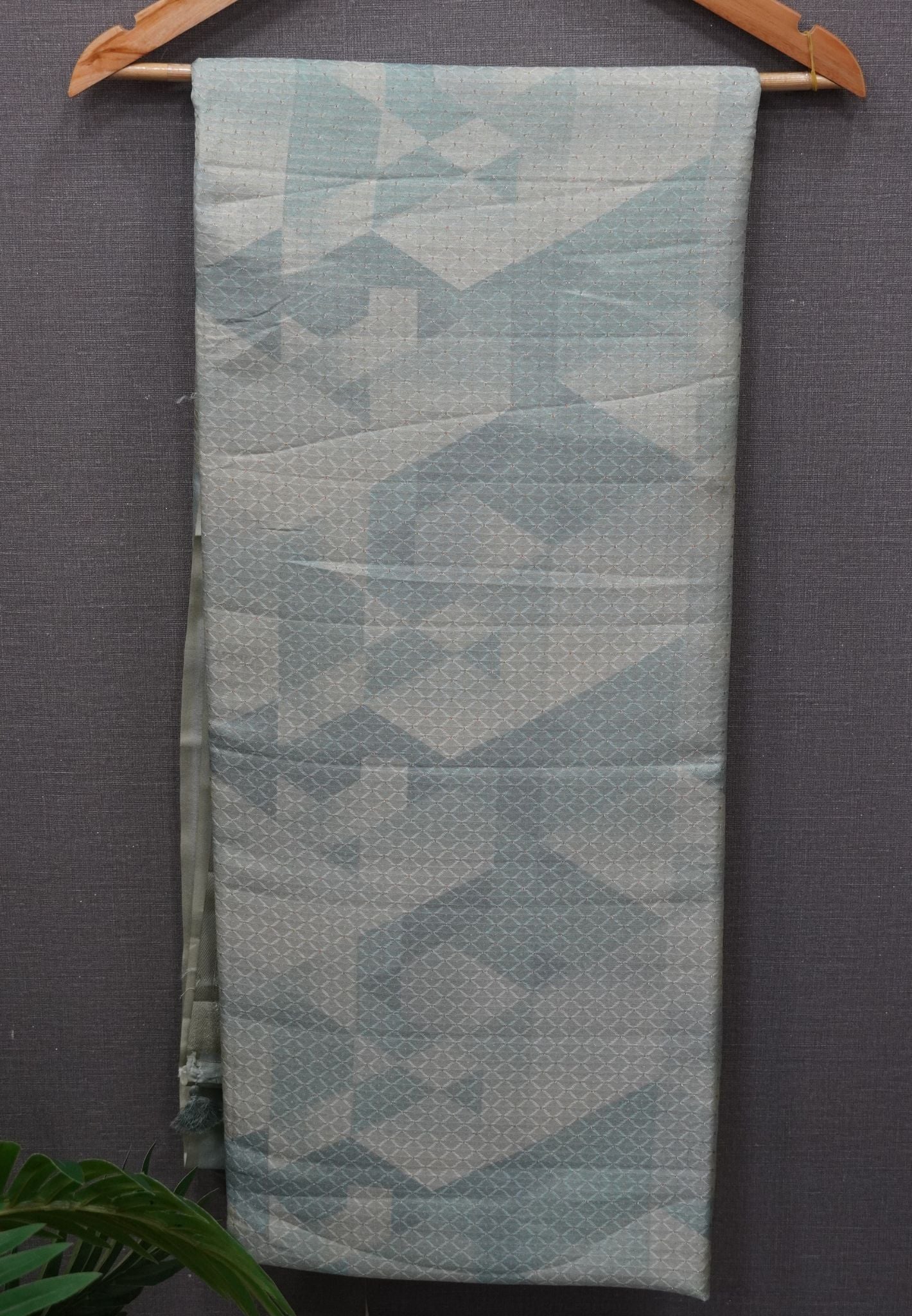 Soft Tussar Saree - Baby Blue Tringl