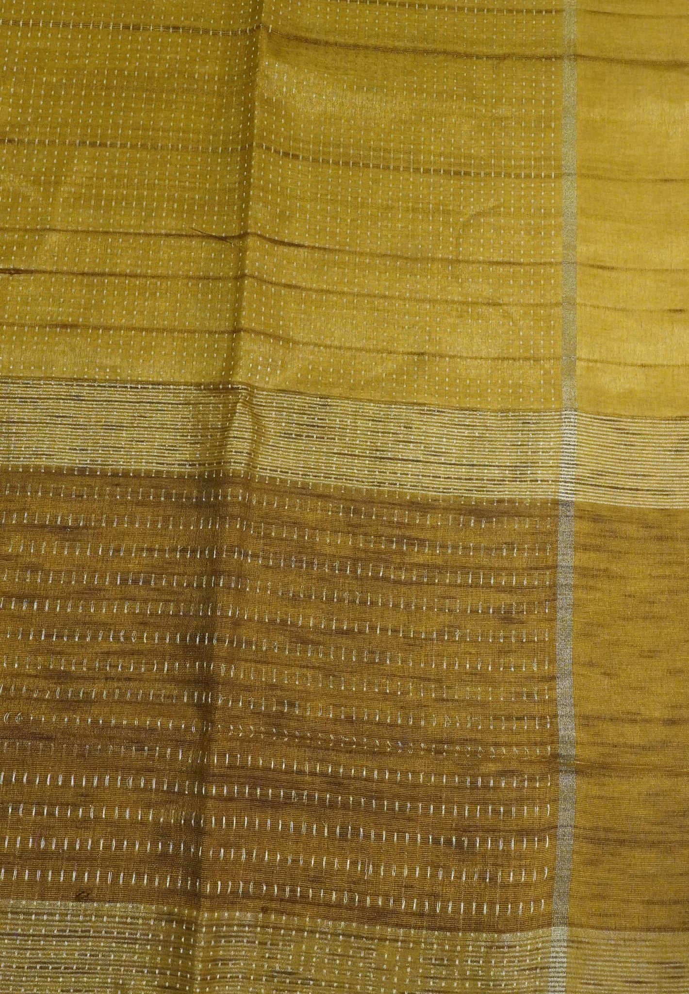 Matka Tussar Saree - Mini Zari Gold