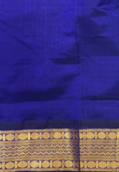 Pure Silk Cotton Saree-Green In Kalyani Zari With Contrast Border