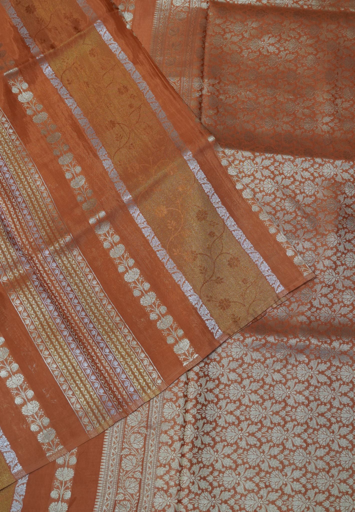 Banarasi Crepe Saree-Orange