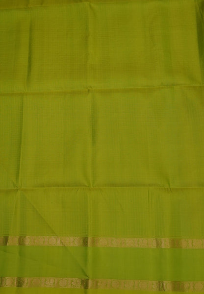 Pure Kanchipuram Silk Saree-Beige in Zari Checks with Contrast Rettapet Border