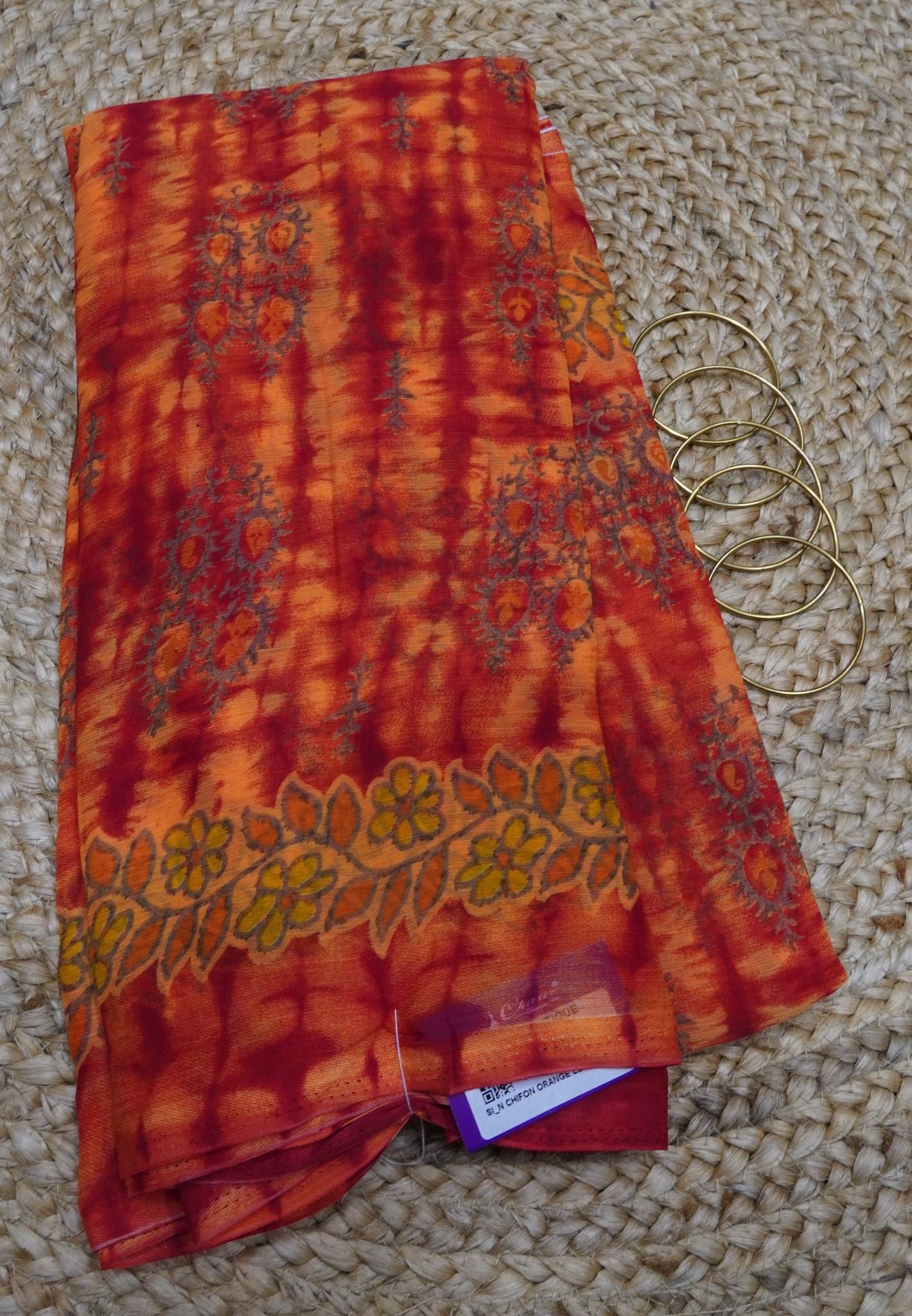 Chiffon Saree -Orange