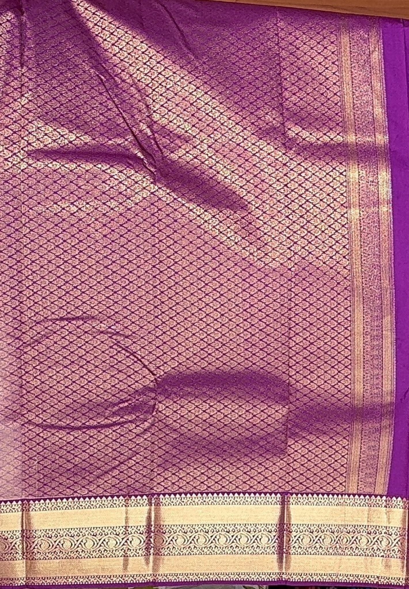Budget Kanchipuram Silk Saree-Purple