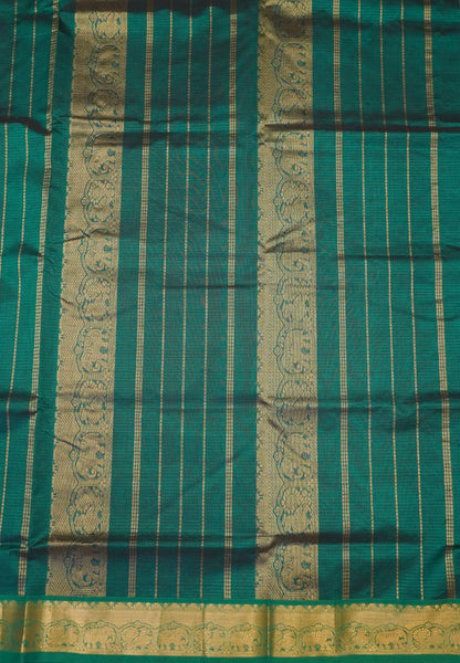 Pure Silk Cotton Saree-Wine Stripes with Zari Woven Border