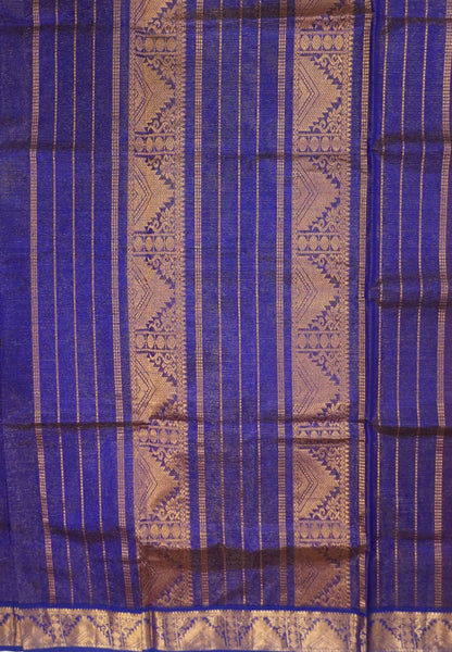 Pure Silk Cotton Saree-Purple with Contrast Border in Vairaoosi