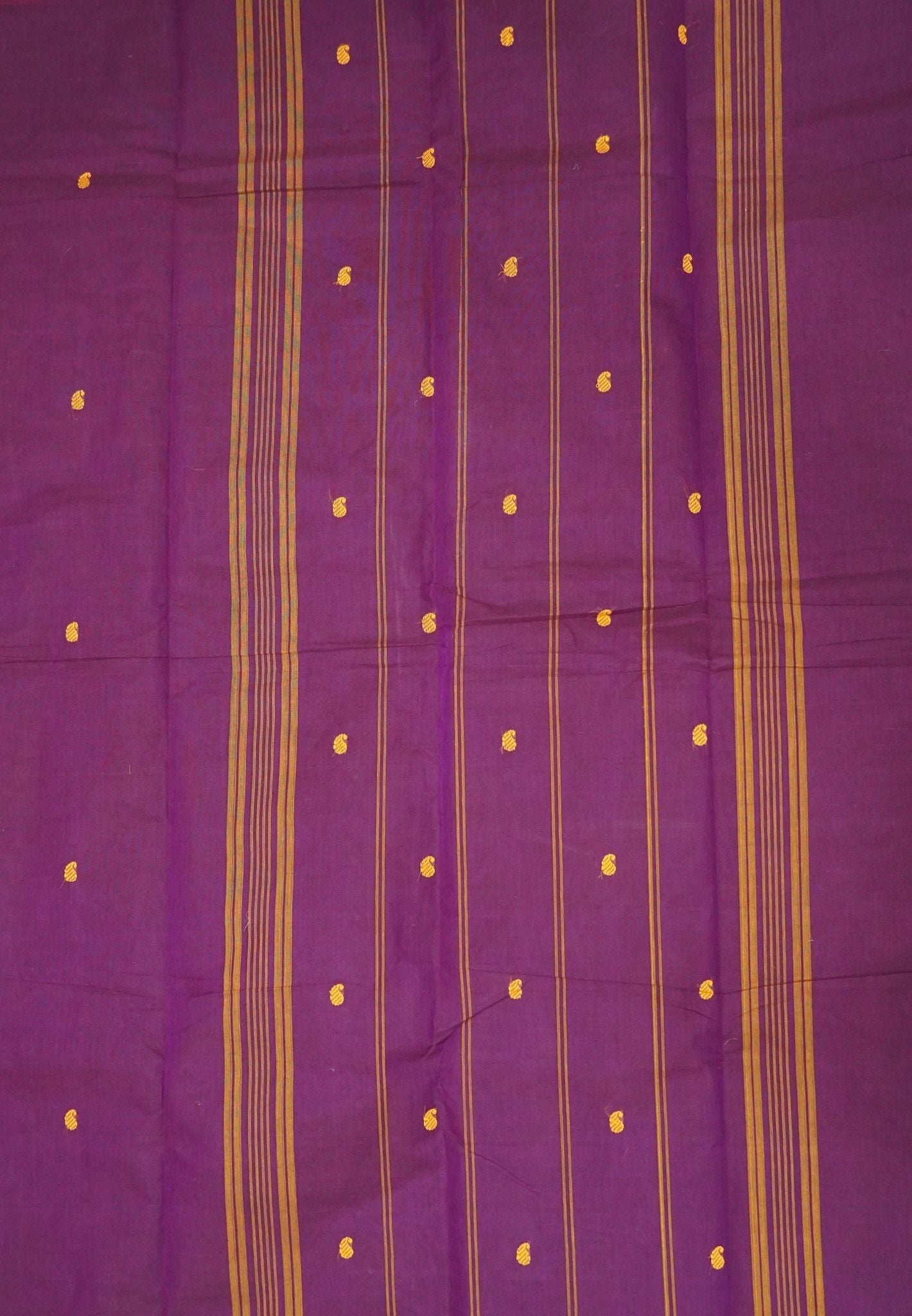 Chettinadu Cotton Saree-Wine  with Ganga Jamuna border