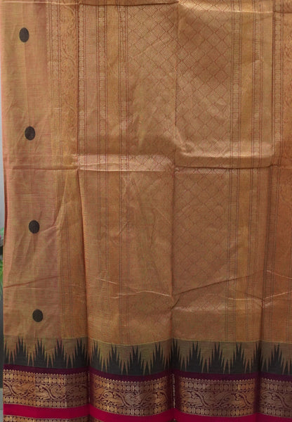Chettinad Cotton Saree-Pinkish Green