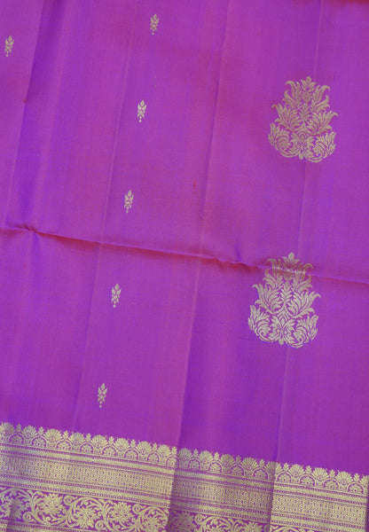 Pure Soft Silk Saree – Rani Pink with Floral Brocade Border