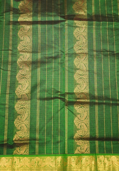 Pure Silk Cotton Saree-Blue with Contrast Border in Lakshdeepam