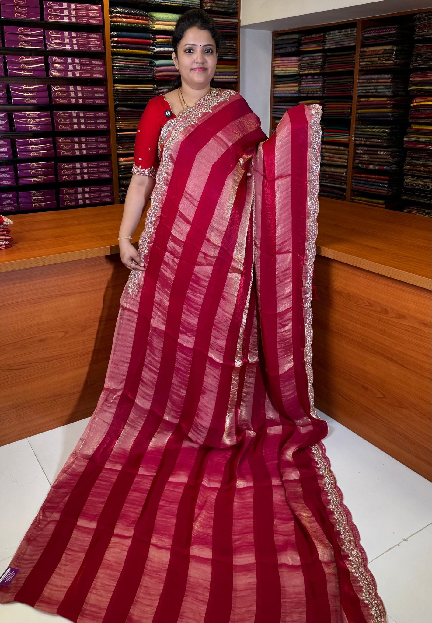 Designer Saree-Rani Pink