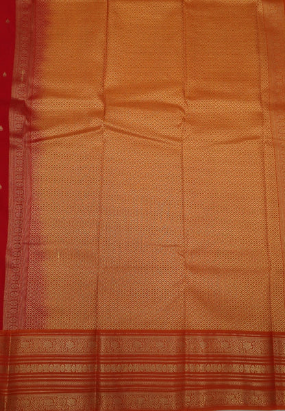 Budget Kanchipuram Saree-Red with Contrast Varisapet Border