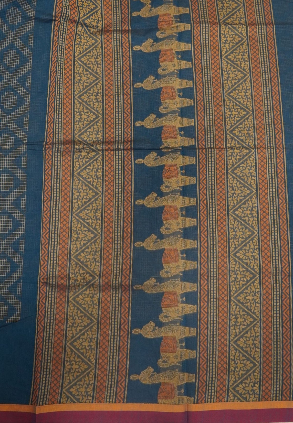 Cotton Saree-Blue in Thread Work