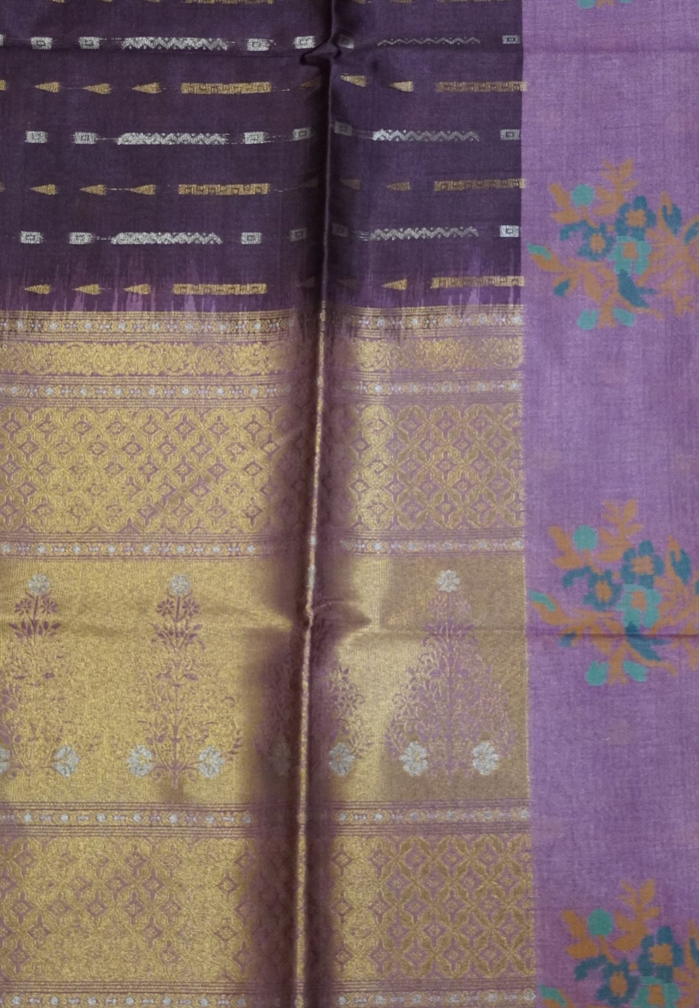 Semi Tussar Saree - Wine